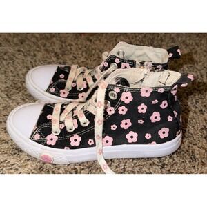 Tommy Bahama Girls Black & Pink Floral High Top Sneakers Size 13